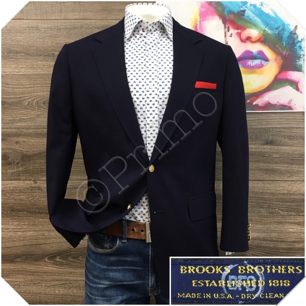 VINTAGE BROOKS BROTHERS Mens Wool Blazer Sport Coat Casual Jacket Size 40R Suit